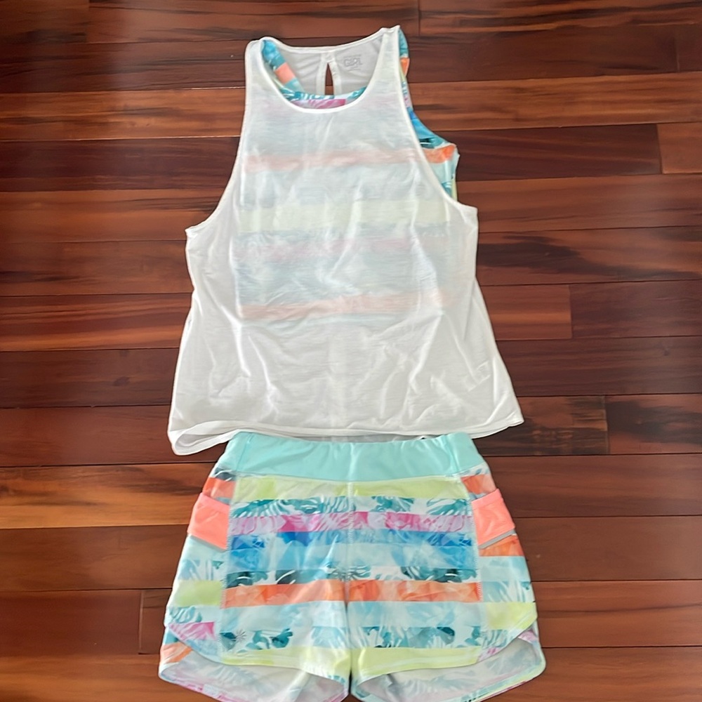 Athleta girl workout top and shorts